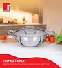 Stainless Steel Induction Friendly 3.1 Ltrs Kadhai with Lid