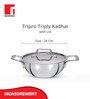 Stainless Steel Induction Friendly 3.1 Ltrs Kadhai with Lid