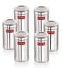 Silver 1.1Ltr Stainless Steel (Set of 6) Storage Container With Transparent Lid