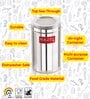 Silver 1.6 Ltr Stainless Steel  Storage Container With Transparent Lid