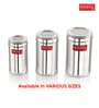 Silver 1.6 Ltr Stainless Steel  Storage Container With Transparent Lid