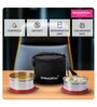 Varmora SS Executive |Stainless Steel Lunch Box with Insulated Carry Bag | Airtight & Leak-Proof | FDA Approved & BPA-Free- 390ml and 520 ml containers- Raspberry Pink