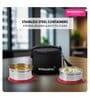 Varmora SS Executive |Stainless Steel Lunch Box with Insulated Carry Bag | Airtight & Leak-Proof | FDA Approved & BPA-Free- 390ml and 520 ml containers- Raspberry Pink