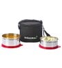 Varmora SS Executive |Stainless Steel Lunch Box with Insulated Carry Bag | Airtight & Leak-Proof | FDA Approved & BPA-Free- 390ml and 520 ml containers- Raspberry Pink