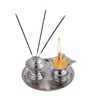 Stainless Steel Panchvati Diya with Agardan for Pooja