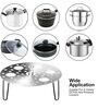Stainless Steel Round Egg Steamer Rack Heatproof Stackable 7 Holes Stand Egg Box Kitchen Multipurpose Trivet Insert For Pot Accessories And Pressure Cooker Pans Steam Boiling (Silver)