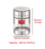 Silver 400 ml Stainless Steel Transparent See Through (Set of 2) Storage Container