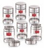 Silver 400 ml Stainless Steel Transparent See Through (Set of 6) Storage Container