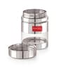 Silver 400 ml Stainless Steel Transparent See Through (Set of 2) Storage Container