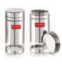 Silver 1200 ml Stainless Steel Transparent See Through (Set of 2) Storage Container