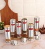 Silver 600 ML Stainless Steel (Set of 6) See Through Transparent Slim Airtight Storage container