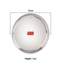 Stainless Steel Serving Plate with Glossy Finish | Thali plates For Kitchen | Serveware Snacks Plates for Kids | Breakfast Plates Set of 4, 21 cm