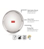 Stainless Steel Serving Plate with Glossy Finish | Thali plates For Kitchen | Serveware Snacks Plates for Kids | Breakfast Plates Set of 4, 21 cm