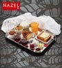 Stainless Steel Serving Tray Rectangle Premium Dining Table Plater, Extra Large, Silver, 41 x 30 cm