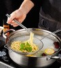 Stainless Steel Skimmer Strainer with Plastic Handle (Silver & Blue)