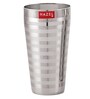 Stainless Steel Stripped Design Traditional Shape Jumbo Water Lassi Glass Set of 4, 750 ML Each