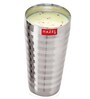 Stainless Steel Stripped Design Traditional Shape Jumbo Water Lassi Glass Set of 4, 750 ML Each
