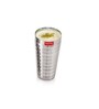 Stainless Steel Stripped Design Traditional Shape Jumbo Water Lassi Glass Set of 4, 750 ML Each