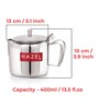 Stainless Steel Tea Serving Pot with Handle & Lid, Strong and Sturdy, Spill Proof Pouring, 400 ML