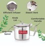 Stainless Steel Tea Serving Pot with Handle & Lid, Strong and Sturdy, Spill Proof Pouring, 400 ML