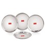 Stainless Steel Thali Plates With Mirror Finish | Serveware Tableware Snacks Plates Set for Kitchen Storage Friendly | Steel Kids plate with Glossy finish | Serving Plate Set of 4, 18.5 cm