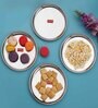 Stainless Steel Thali Plates With Mirror Finish | Serveware Tableware Snacks Plates Set for Kitchen Storage Friendly | Steel Kids plate with Glossy finish | Serving Plate Set of 4, 18.5 cm