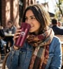 Stainless Steel Vacuum Insulated Coffee Travel Mug with Mesh Filter & Flip Lid (380 ml)