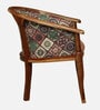 Stalley Sheesham Wood Arm Chair In Brown Velvet Dual Print & Scratch Resistant Rustic Teak Finish