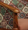 Stalley Sheesham Wood Arm Chair In Brown Velvet Dual Print & Scratch Resistant Rustic Teak Finish