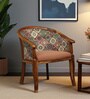 Stalley Sheesham Wood Arm Chair In Brown Velvet Dual Print & Scratch Resistant Rustic Teak Finish
