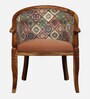 Stalley Sheesham Wood Arm Chair In Brown Velvet Dual Print & Scratch Resistant Rustic Teak Finish