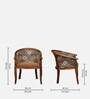Stalley Sheesham Wood Arm Chair In Brown Velvet Dual Print & Scratch Resistant Rustic Teak Finish