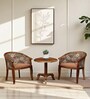 Stalley Sheesham Wood Coffee Table Set in  Brown Velvet Dual Print & Scratch Resistant Rustic Teak Finish With 2 Chairs