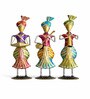 Multicolor Metal Standing Sardar Musicians Decorative Showpiece Set Of 3