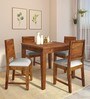 Stanfield Sheesham Wood 4 Seater Dining Set In Provincial Teak Finish