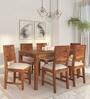 Stanfield Sheesham Wood 6 Seater Dining Set In Provincial Teak Finish