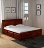Stanfield Sheesham Wood King Size Bed With Box Storage In Honey Oak Finish