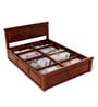 Stanfield Sheesham Wood King Size Bed With Box Storage In Honey Oak Finish