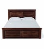 Stanfield Sheesham Wood King Size Bed With Box Storage In Provincial Teak Finish