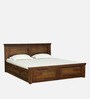 Stanfield Sheesham Wood King Size Bed in Scratch Resistant Provincial Teak Finish With Box Storage