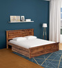 Stanfield Sheesham Wood King Size Bed in Scratch Resistant Rustic teak Finish With Drawer Storage