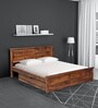 Stanfield Sheesham Wood King Size Bed in Scratch Resistant Rustic teak Finish With Drawer Storage