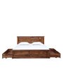 Stanfield Sheesham Wood King Size Bed in Scratch Resistant Rustic teak Finish With Drawer Storage