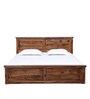 Stanfield Sheesham Wood King Size Bed in Scratch Resistant Rustic teak Finish With Drawer Storage