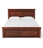 Stanfield Sheesham Wood Queen Size Bed With Box Storage In Honey Oak Finish