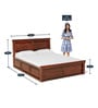 Stanfield Sheesham Wood Queen Size Bed With Box Storage In Honey Oak Finish
