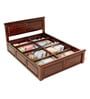 Stanfield Sheesham Wood Queen Size Bed With Box Storage In Honey Oak Finish