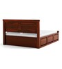Stanfield Sheesham Wood Queen Size Bed With Box Storage In Honey Oak Finish