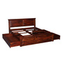 Stanfield Solid Wood Queen Size Bed With Drawer Storage In Honey Oak Finish