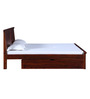 Stanfield Solid Wood Queen Size Bed With Drawer Storage In Honey Oak Finish